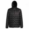 Mens Box Quilt Hooded Zip Up Jacket