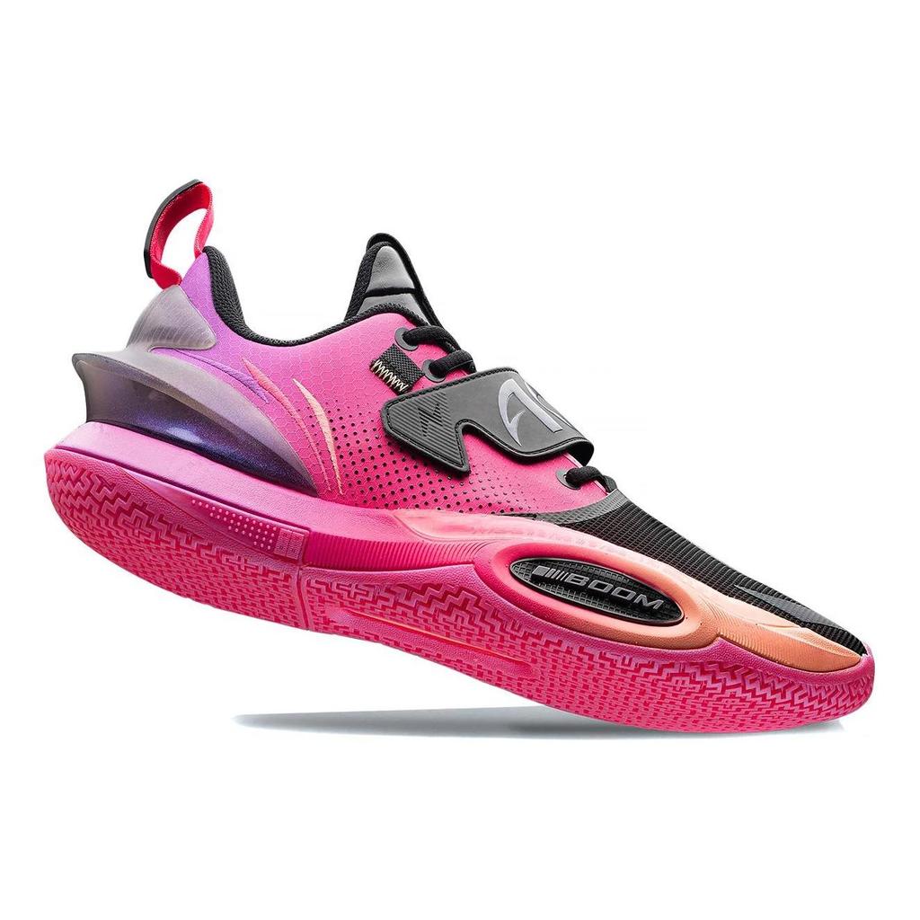 Li Ning All City 10 V2 Нескользящие, износостойкие, дышащие низкие баскетбольные кроссовки мужские Черный Красный Фиолетовый ABAS059-7