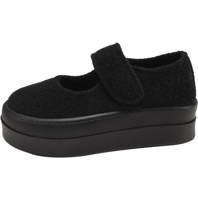 Light Commuting Round Head Platform Cotton Shoes Women's 2025 New Autumn and Winter Velvet Heightening Versatile Mary Jane Mao Mao Shoes