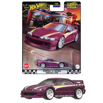 Игрушечный автомобиль Hot Wheels Boulevard Custom '01 Acura Integra GSR, Фиолетовый, HRT77, для детей от 3 лет