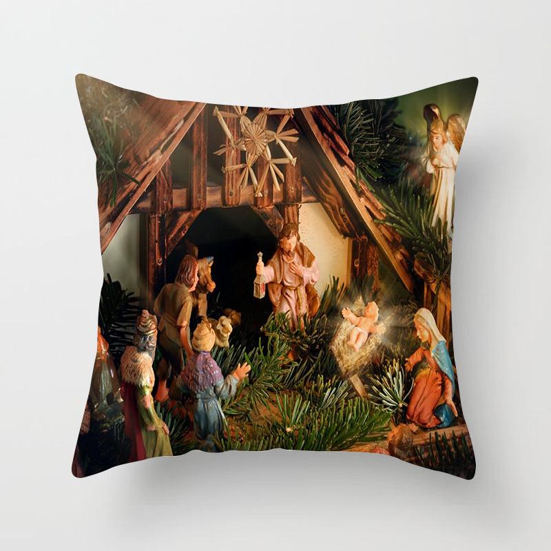 New Nativity Christmas Series Pillow Cover Festive Home Decoration Sofa Pillow Cushion Cover