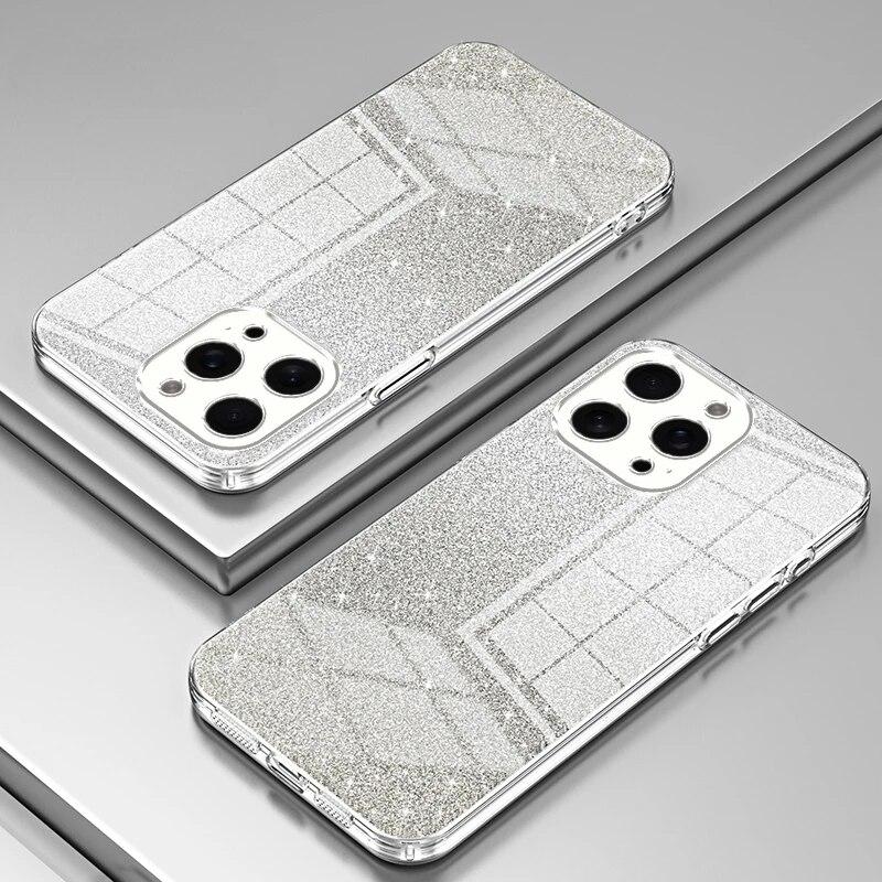 Гальванический блестящий чехол для телефона для iPhone 15 14 13 12 11 Pro Max XS X XR SE 2 3 7 8 Plus противоударный мягкий чехол из ТПУ