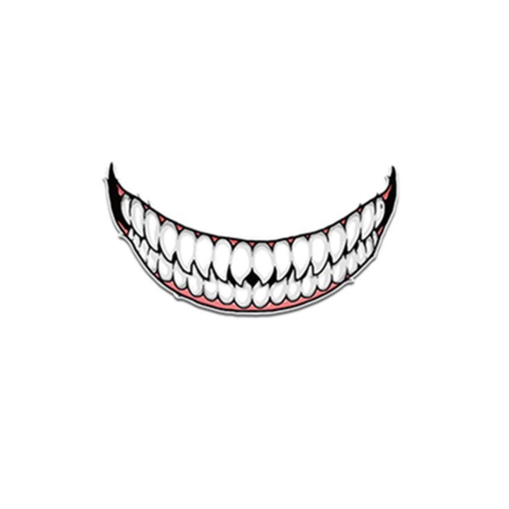 Car Decor Waterproof Evil Tooth Car Stickers Motorcycle Helmet Sticker Car Decals Scratch Sticker