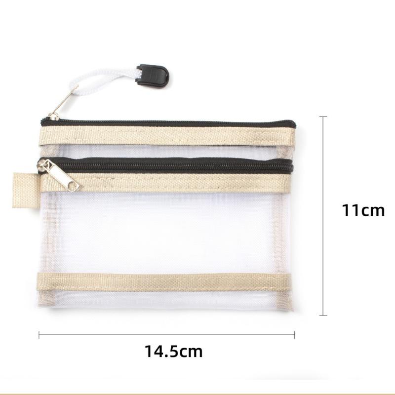 Многослойная сумка-молния для монет из нейлоновой сетки, органайзер для ключей, помады, наушников, держателя, удостоверения личности, кредитных карт, чехла для хранения