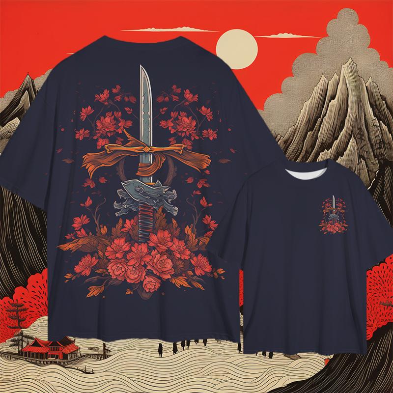 Ретро мужская футболка с принтом самурая 3d, свободные футболки для мужчин, новая модная повседневная мужская одежда, свободные дышащие топы с короткими рукавами