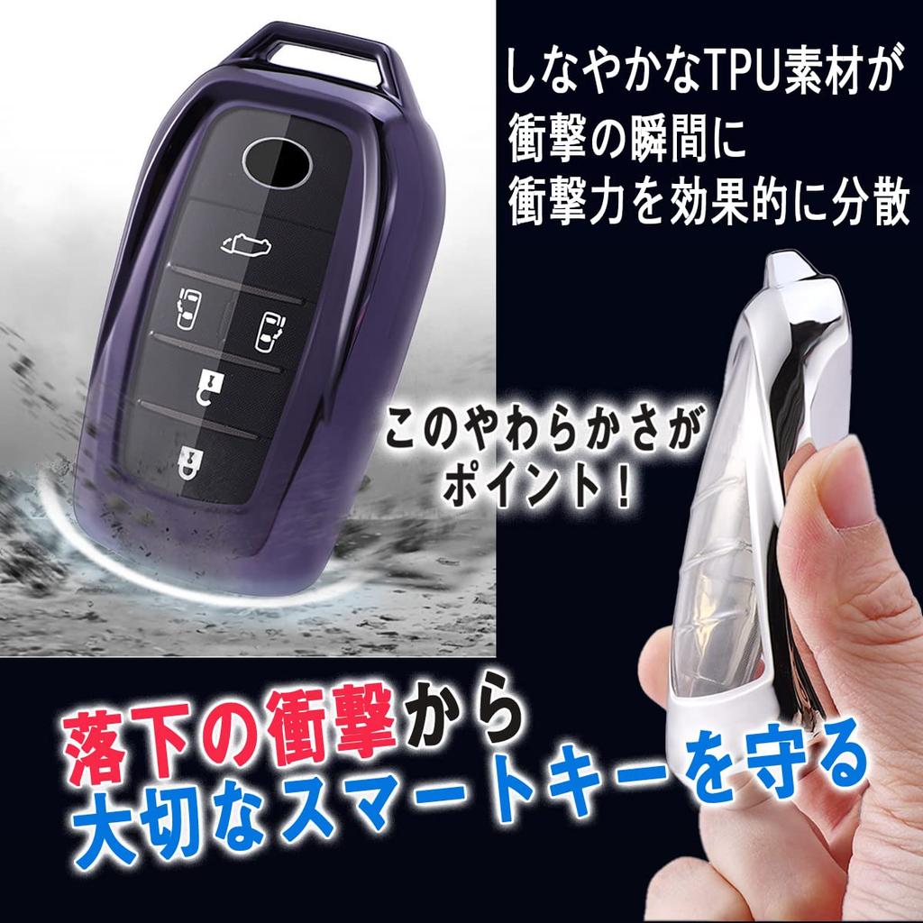 [MKMC] Чехол для смарт-ключа, материал ТПУ, совместим с автомобилями Toyota, New Prius, Alphard, Vellfire Crown, Harrier, кастомные детали (синий), синий