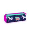 coral high Kids Navy Blue Pink Unicorn Patterned Three Compartment Pencil Bag 22310