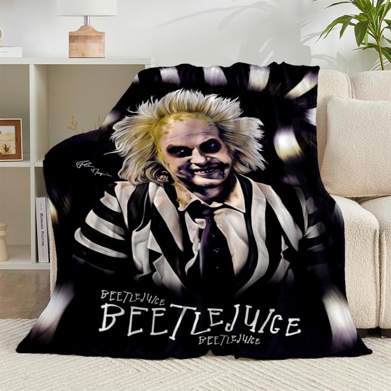 1PC Beetle Haunted House Flannel Blanket Gift, Suitable for Both Men And Women, Soft Ideal for Beds And Sofa, Birthday Or Christmas Gift
