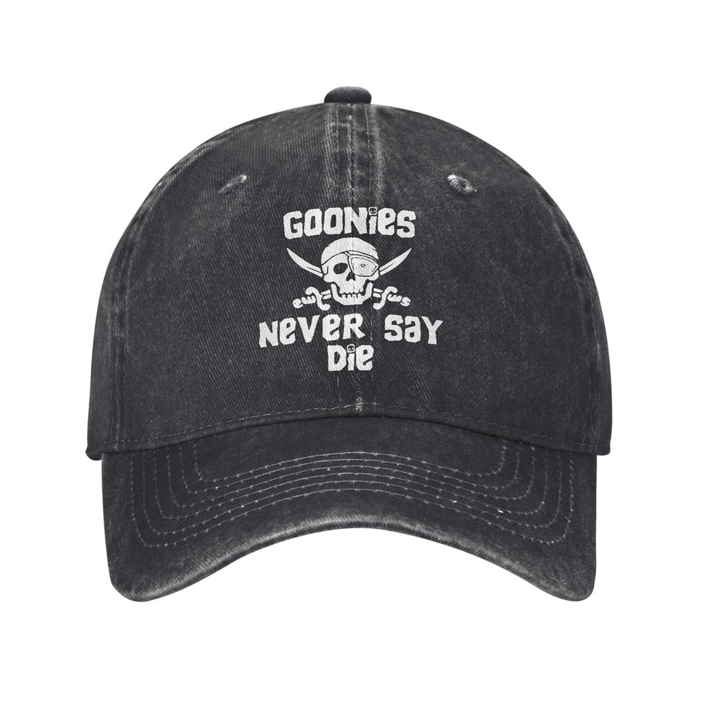 The Goonies Skull Baseball Caps Casual Distressed Denim Never Say Die Snapback Cap Outdoor Activities Adjustable Fit Caps Hat