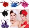 2 Pcs Feather Flower Hair Clip Pin Brooch Corsage Bridal Hairband Wedding Party Headwear for Women and Girls