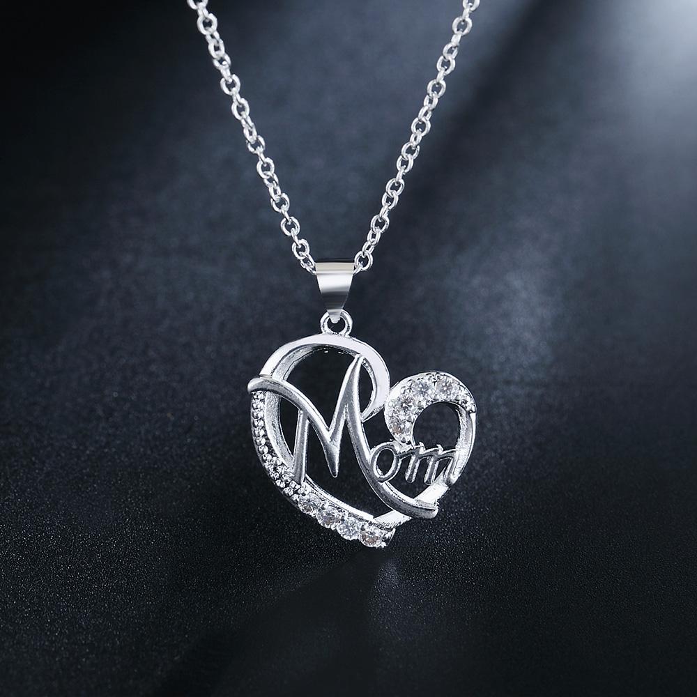 New Fashion 925 Sterling Silver Big Love Heart Pendant Necklace for Women Silver 925 Jewelry Necklace