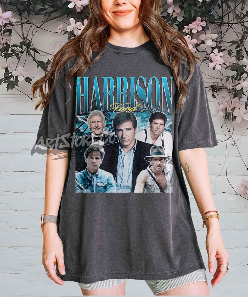 Harrison Ford Retro Collage T-Shirt, Vintage Movie Fan Apparel