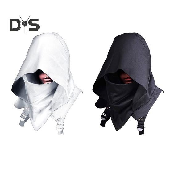 Капюшон-капюшон в стиле киберпанк, короткий шарф, средневековый плащ, шляпа ассасина, языческий костюм, аксессуар, плащ воина, наряд для косплея на Хэллоуин