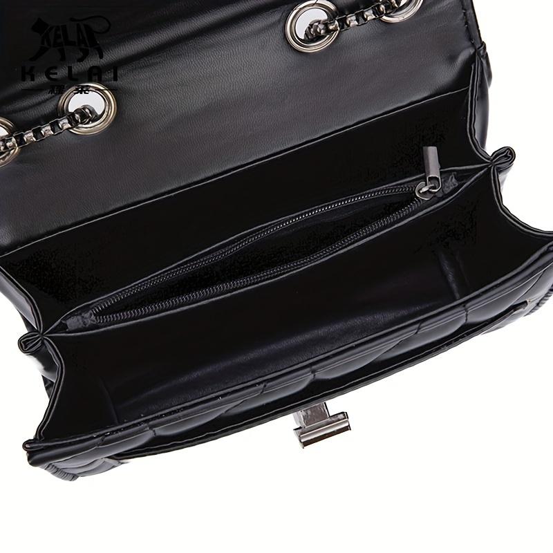 Классическая модная черная квадратная сумка-цепочка на плечо, минималистичная женская сумочка с клапаном под мышками и стеганым узором