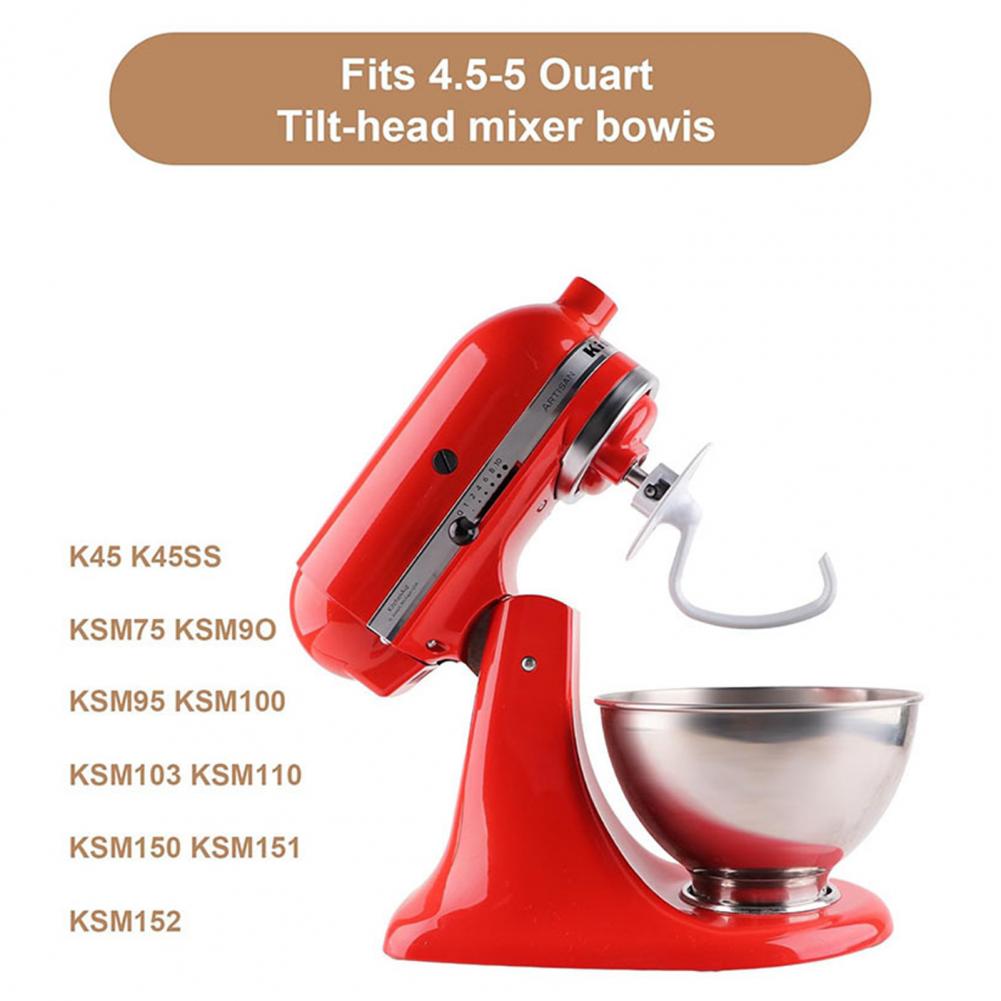 Крюк для теста 15 см для стационарного миксера Kitchenaid K45 K45SS KSM90 KSM150 KSM75 KSM103 Совместим с чашами 4,5-5 кварт