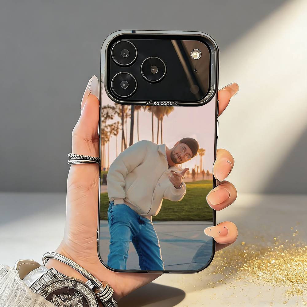 Чехол для телефона Hip Hop S-Soolking для iPhone17 16 15 14 13 12 Pro Max Серый Черный Матовый Лазерный Металлик Аврора Funda