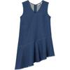 Levis Casual Comfortable Solid Color V-Neck Asymmetrical Hem Denim Sleeveless Dress Women Dresses 003U6-0000