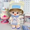 Little Bear Hat 20cm Doll Clothes Outfit Plaid Skirt Doll Clothes Set  Children's Gift