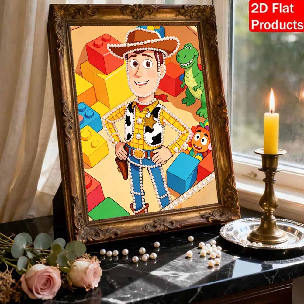 Disney Pearl Painting Pearl Aesthetic Cowboy Woody for Beginners and Adults, DIY Pearl Diamond Art Painting Kit for Home Wall Decor Gifts