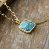 New turquoise-plated 18K gold chain pendant necklace high-quality European and American jewelry