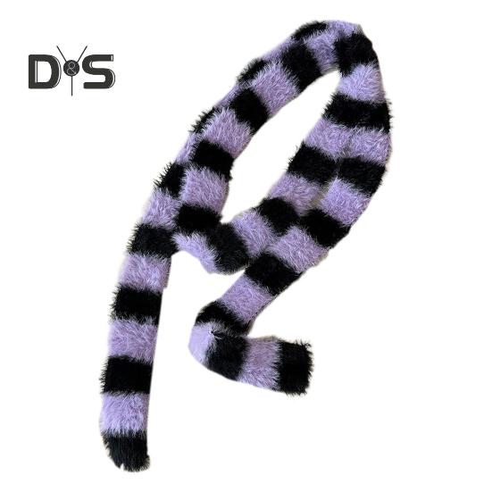 Women Long Scarf Color Block Striped Print Thin Long Scarf Cold Weather Scarf Neck Wrap Fashion Accessory