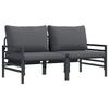 Garden Furniture with Cushions 2 Pieces Anthracite 80 x 80 x 71 cm Steel