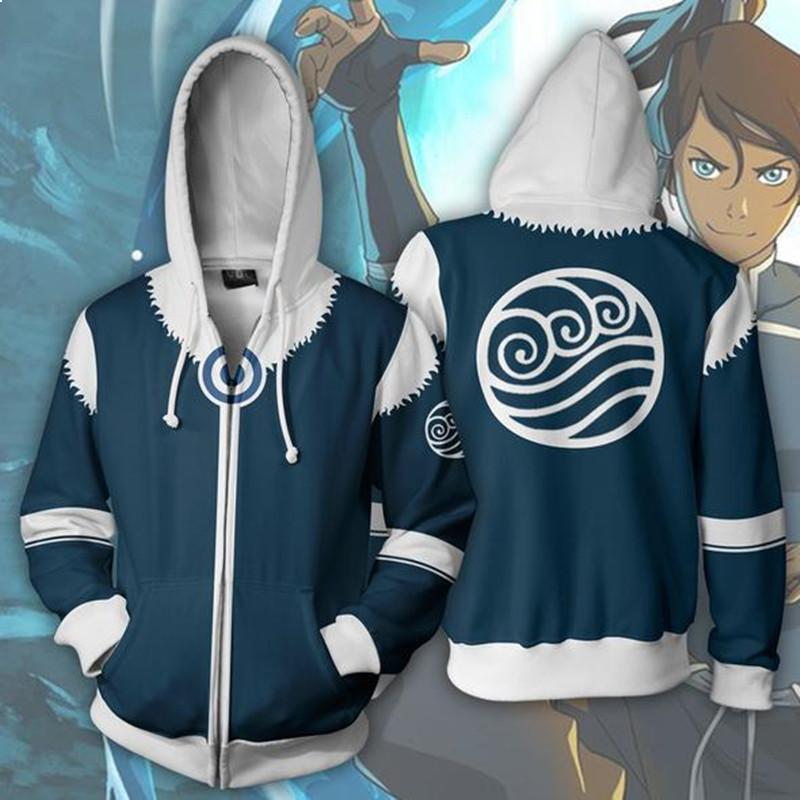 NP Last Airbender APPA Cosplay Zipper Up Hooded Sweatshirt Casual Hoodie Anime AVATAR Costume Thin Jacket