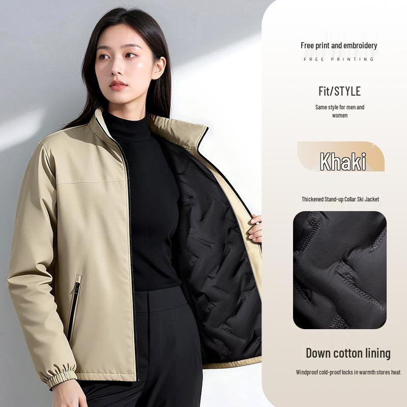 Рабочая куртка с логотипом, наполнитель из пуха и хлопка, на заказ - Идеально для Осенне-Зимнего Сезона, Автосервис 4S, Дизайн "Три в одном"