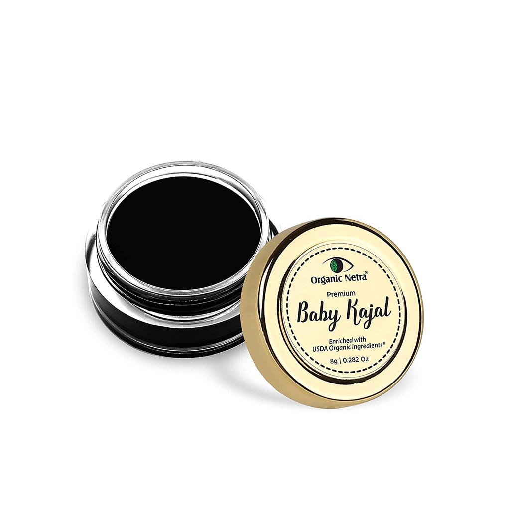 Organic Netra Baby Kajal Water Resistant, Smudge Proof, Long Lasting 0.2 Oz (Pack of 2)