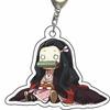 Брелок-подвеска Аниме Клинок, рассекающий демонов Kimetsu No Yaiba Камадо Тандзиро Двусторонний HD Подвеска для сумки Подарок для фанатов Реквизит для косплея Ювелирный подарок