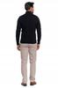 Men's Cotton Sweater with Stand-Up Collar and Zipper Elegant Cotton MORAJ 3XL BLACK