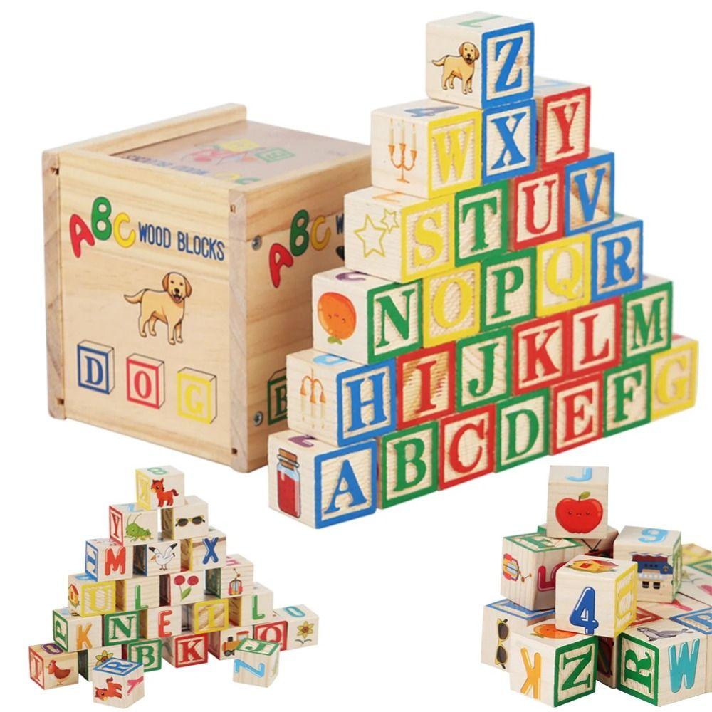 Alphabet & Number Letter Cognitive Toys Early Education Number Stacking Blocks Kids Toy
