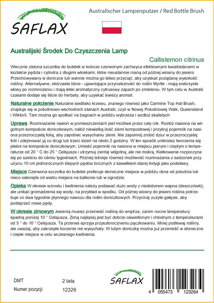 SAFLAX Красная щетка для бутылок - 400 семян - Callistemon citrinus