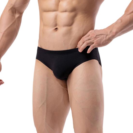 Мужские трусы с низкой посадкой, трехмерные, U-образные, однотонные, дышащие, удобные трусы