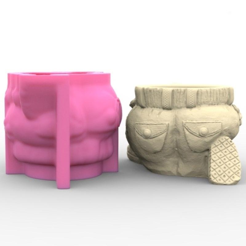 Поза на коленях, форма для цветочных горшков, формы для эпоксидной смолы, держатель для ручек, подсвечник, цементный горшок, силиконовая форма, украшения для дома