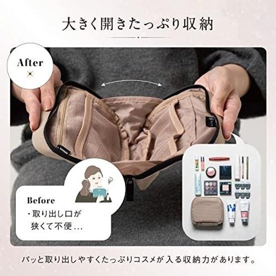 MURA cosmetic pouch makeup mini womens water-resistant 10 pockets lightweight black