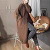 A Long Knitted Cardigan for Women In A Laid-back Style, Thick and Versatile Spring Sweater Coat