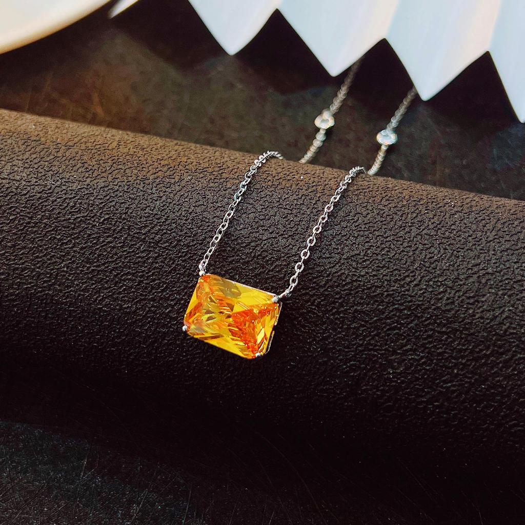 Элегантное темпераментное ожерелье с подвеской, квадратный циркон Aaa, изысканные минималистичные украшения для женщин, свадебная цепочка на ключицу