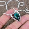 Green Jade Gemstone Handmade 925 Sterling Silver Jewelry Pendant 1.10" KKG-590