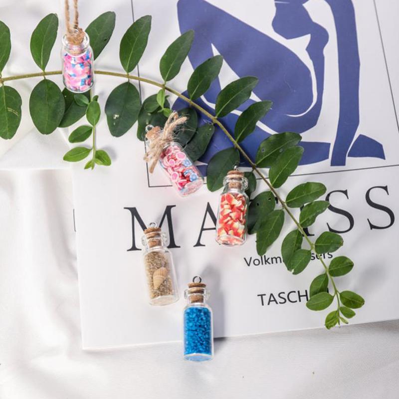 5шт мини стеклянная бутылка флакон трубка зелье духи пробковые баночки желание подвеска подвеска