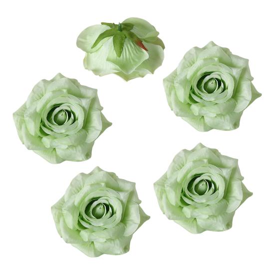 5 Pcs Artificial Rose Flower Heads Realistic Fake Silk Rose Head for Home DIY Flower Wall Wedding Party Birthday Baby Shower Decor