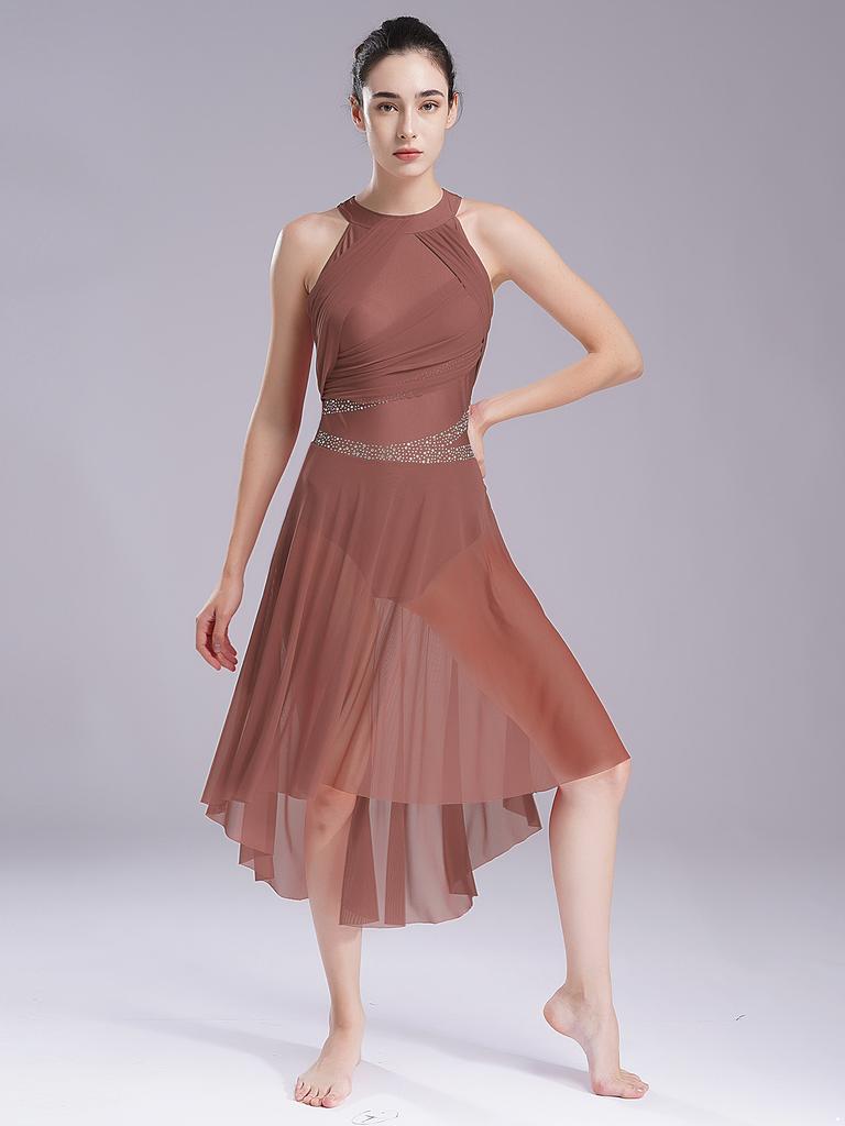 Женщины Девочки Блестящие Стразы Современные Танцы Платье Фигурное Катание Гимнастика Танцевальная Одежда Лирический Балет Бальные Танцы Купальник