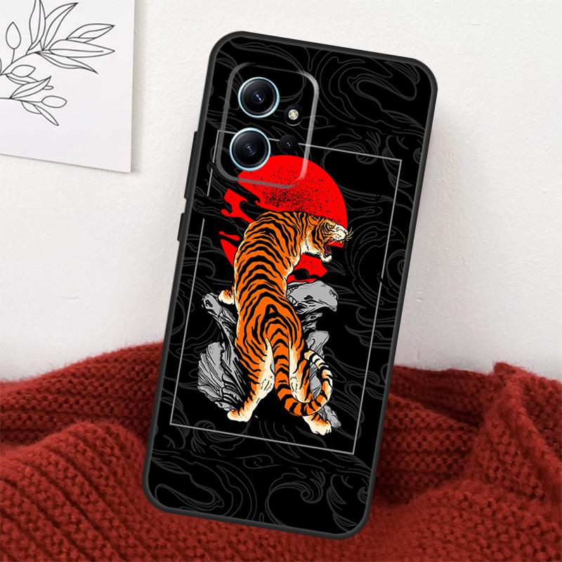 Красное Солнце Тигра Японское Искусство Чехол Для Xiaomi Redmi Note 14 13 10 11 12 15 Pro Plus Чехол Для Redmi 15 14C 12C 10C 13C 15C