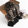 WTEMPO Retro Elegant Leopard Printed Scarves Women's Autumn Winter Casual Versatile Scarf Shawls Cold-proof Windproof Warm Outdoor Scarves