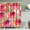 Акварельная цветочная шторка для душа розовая красная оранжевая белая с листьями дизайн для декора ванной комнаты современное украшение дома 69x72 дюйма (175