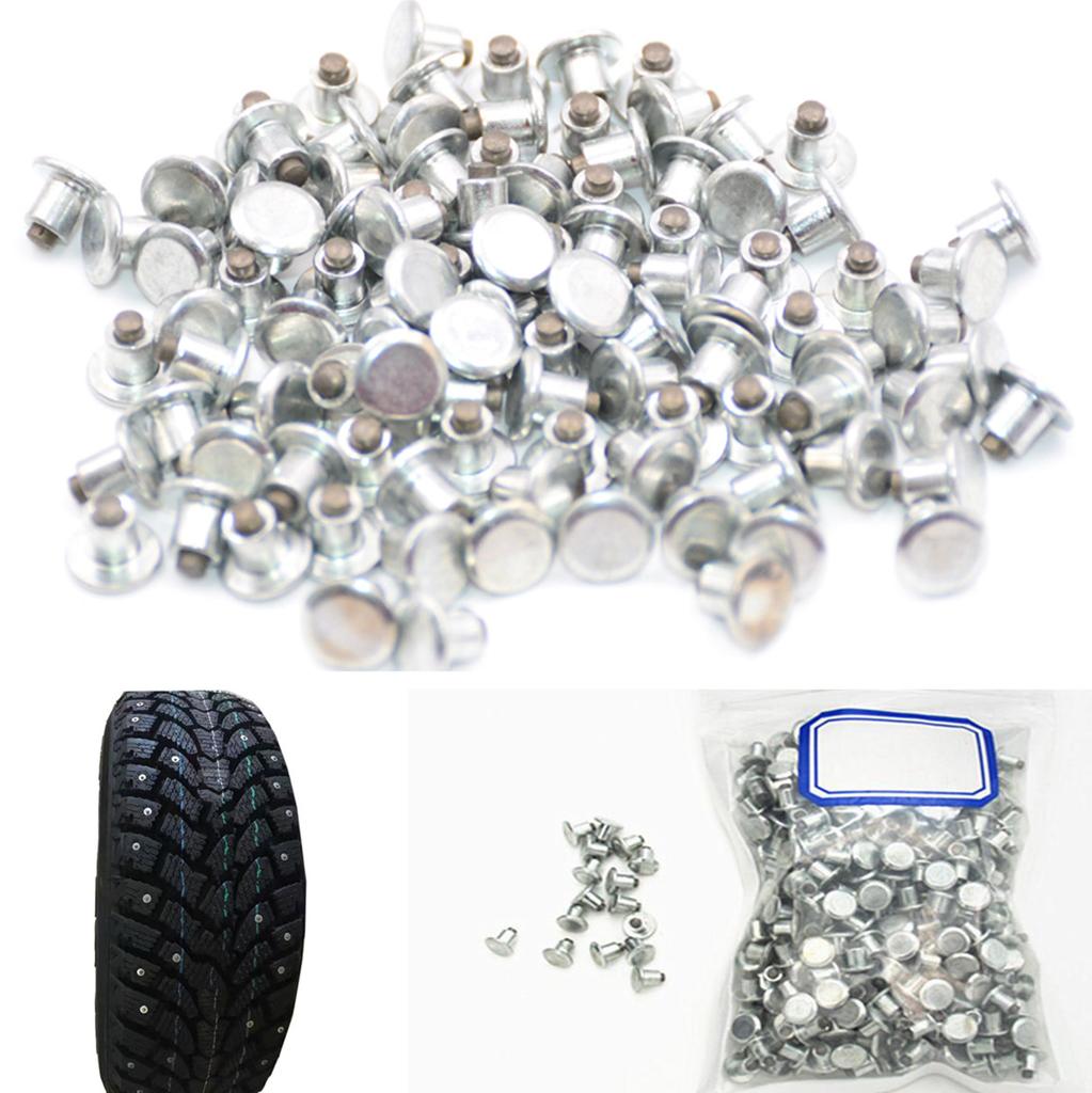 100x Car Bike ATV Tire Studs For Holes Wheel Tyre Screw Snow Spikes Chains Studs