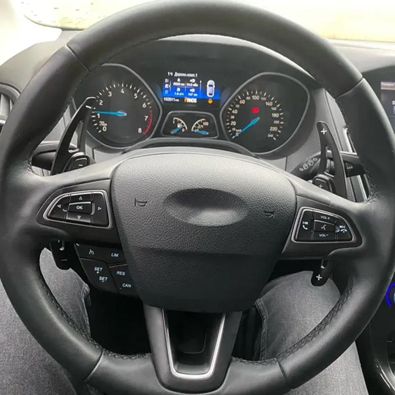 2 шт. алюминиевый руль подрулевой переключатель удлинитель рычага переключения передач автомобиля наклейка на коробку передач для Ford Focus 2015-2018 Kuga Escape 2017-2019