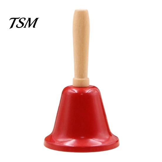 Metal Service Bell Hand Call Bell, Loud Christmas Jingle with Wooden Handle, Handle Small Musical Instrument for Kids Adults School Church Wedding