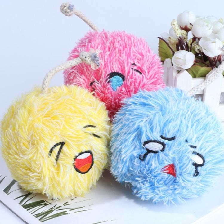 Colorful Balls Cat Toy Pompoms Squeaking Chasing Balls 4" Diameter