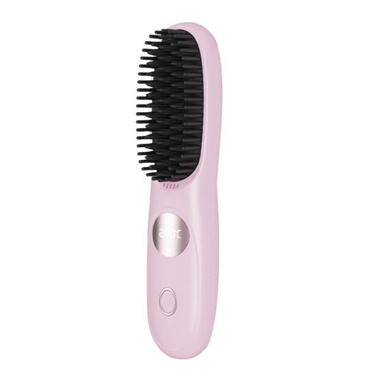 Cordless Hair Straightener Brush 3 Temperature Adjustable LED Display Mini Hair Straightening Comb USB Rechargeable Fast Heating Electric Hot Brush